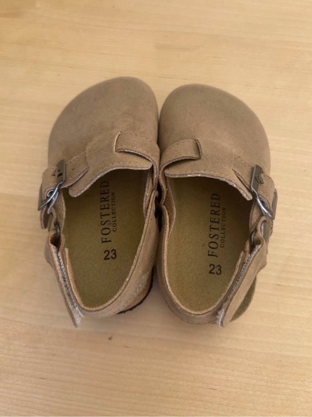 Fosterred Collection Kids' Suede Moccasin Mary Janes in Tan